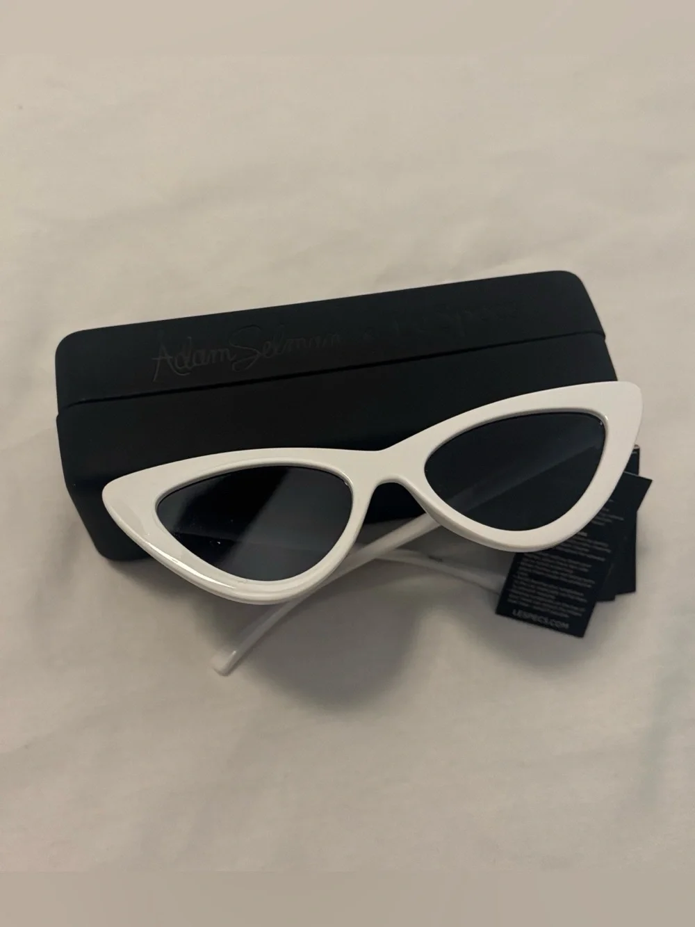 Adam Selman X Le Specs The Last Lolita White  Sunglasses Cat eye designer NWT